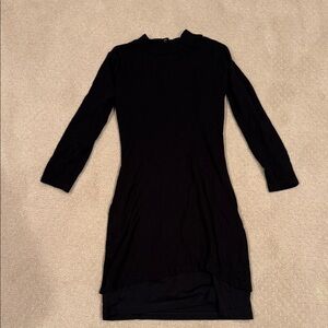 Black ba&sh Lady  dress long sleeve stretch  with large open back